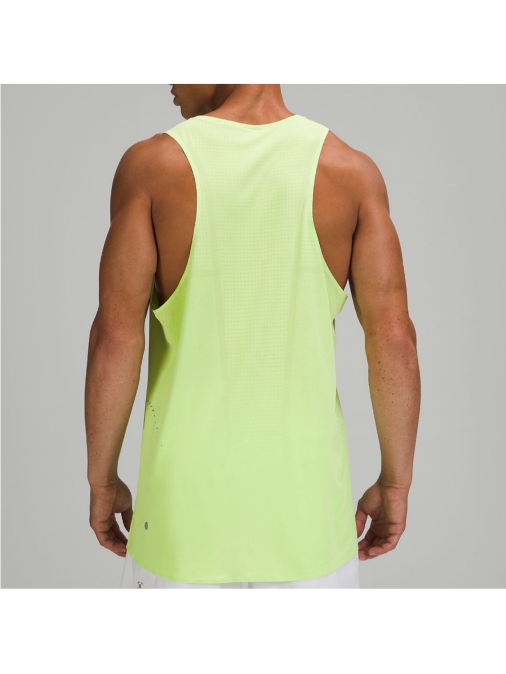 Lululemon Men's Fast and Free Singlet Breathable Performance Tank Top Neon Green - Picture 7 of 7